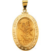 18K Yellow Gold 29X20mm Oval St. Christopher Medal