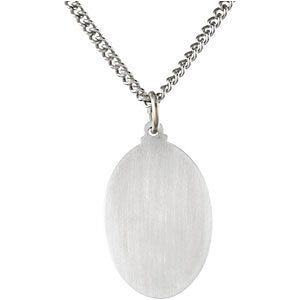 Sterling Silver 23.75x16.25mm Oval St. Christopher 24" Necklace