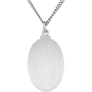 Sterling Silver 21.25x14.5mm Oval St. Christopher 18" Necklace