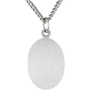 Sterling Silver 15x11mm Oval St. Christopher 18" Necklace