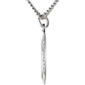 Sterling Silver 15x11mm Oval St. Christopher 18" Necklace
