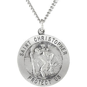 Sterling Silver 33mm St. Christopher Medal