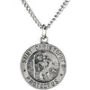 14.75 mm Round St. Christopher Pendant Medal in Sterling Silver