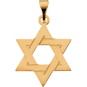 14k Yellow Gold 25x19mm Star of David Pendant