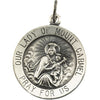 18.25 mm Round Lady/Mount Carmel Pendant Medal in Sterling Silver