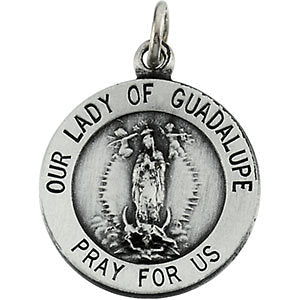14k Yellow Gold 22mm Round Our Lady of Guadalupe Medal