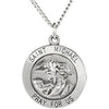 22.00 mm St. Michael Medal with 24 inch Chain in Sterling Silver