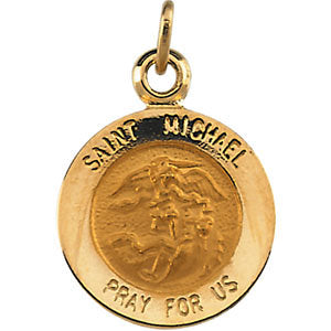 14k Yellow Gold 12mm St. Michael Medal