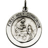 18.00 mm First Communion Medal with 18 inch Chain in Sterling Silver