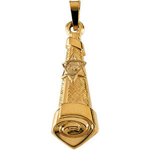 Hollow Two-Tone Mezuzah Pendant