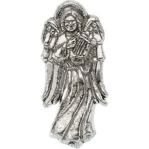 14k White Gold Angel with Harp Lapel Pin