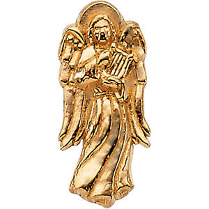 14k Yellow Gold Angel with Harp Lapel Pin