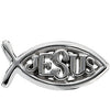 06.00x14.00 mm Fish with "Jesus" Lapel Pin in 14K White Gold