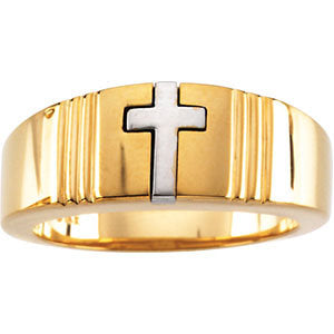 Two-Tone Cross Ring, Size 6