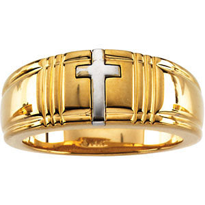 Two-Tone Cross Ring, Size 6