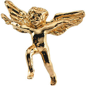 14k Yellow Gold Flying Cherub Lapel Pin