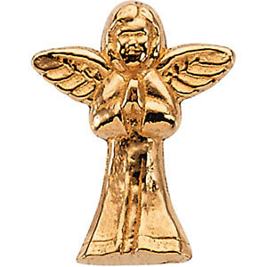 14k White Gold Praying Angel Lapel Pin