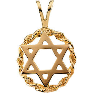 14k Yellow Gold 20x13mm Star of David Pendant