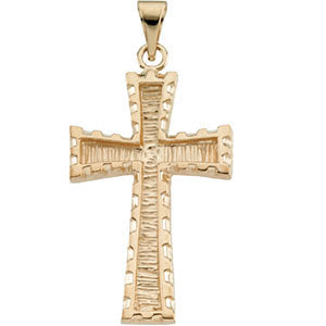 10k Yellow Gold 30x20mm Cross Pendant