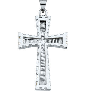 14k White Gold Cross Pendant