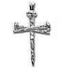 Nail Design Cross Pendant in Sterling Silver