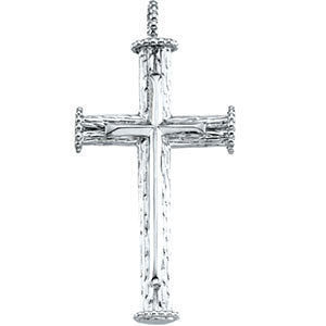 14k White Gold Cross Pendant