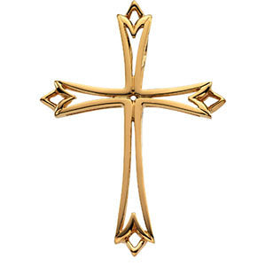 14k Yellow Gold 42x32mm Cross Pendant
